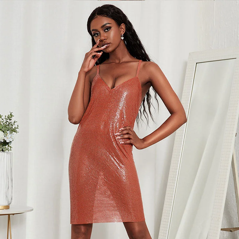 BerryBetty - V Neck Low Back Sleeveless Party Mini Dress - Brick Red Stylish Sweetheart Neck Mini Dress BerryBetty - V Neck Low Back Sleeveless Party Mini Dress - Brick Red Stylish Sweetheart Neck Mini Dress