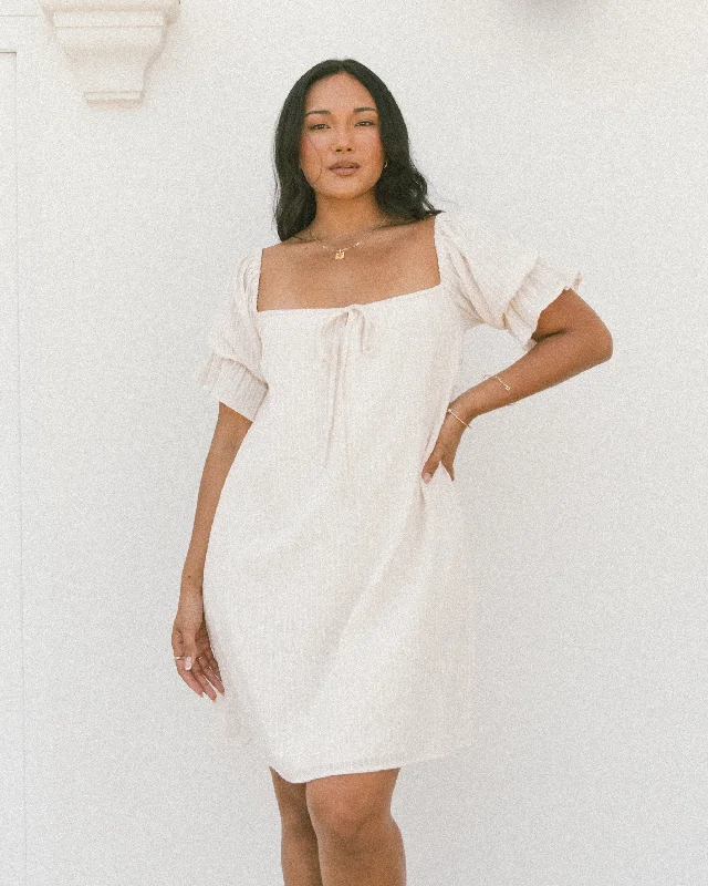 Millie Mini Dress | Cream Comfortable Wrap Mini Dress