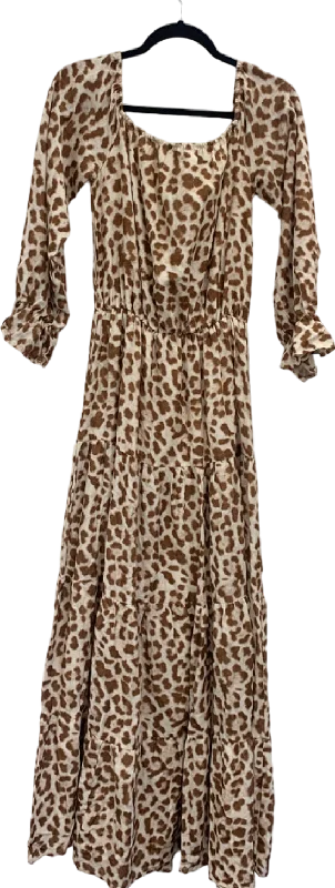 Minni Leopard Print Maxi Dress S Cozy Maxi Dress with Slit