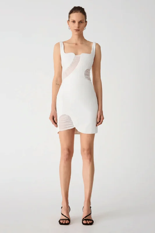 Lupita Mini Dress Ivory Stylish Floral Print Mini Dress