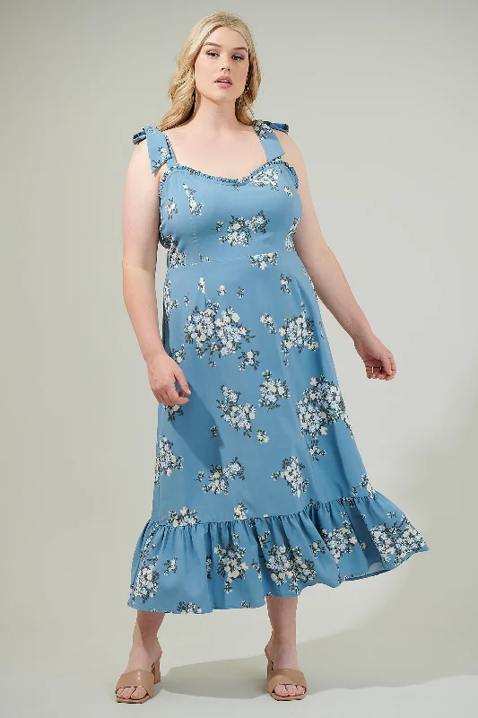 Moxie Floral Baker Tie Strap Midi Dress Curve Stylish Animal Print Midi Dress