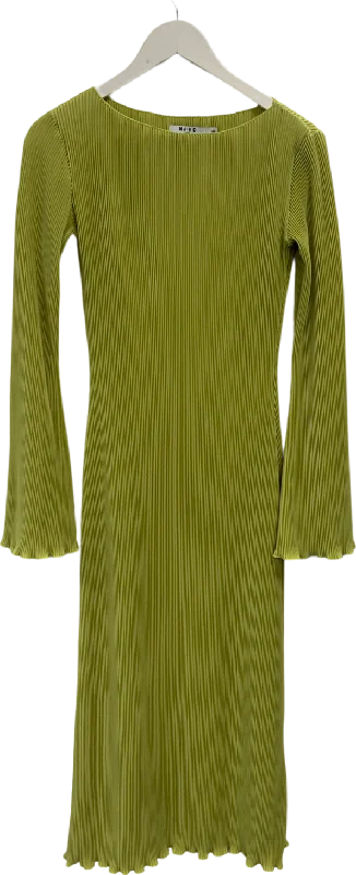 NA-KD Green Long Sleeve Maxi Dress UK XXS Cozy Knit Maxi Dress