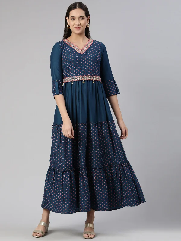 Neeru's Ethnic Motifs Ethnic Maxi Dress Comfortable Cotton Maxi Dress