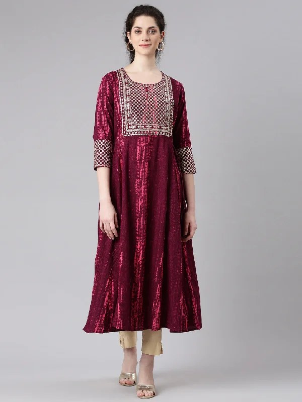 Neerus Purple Embellished Maxi Dresses Classic Strapless Maxi Dress
