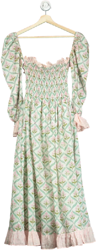 Neve & Noor Pastel Floral Maxi Dress UK XS/S Stylish Maxi Dress with Frills