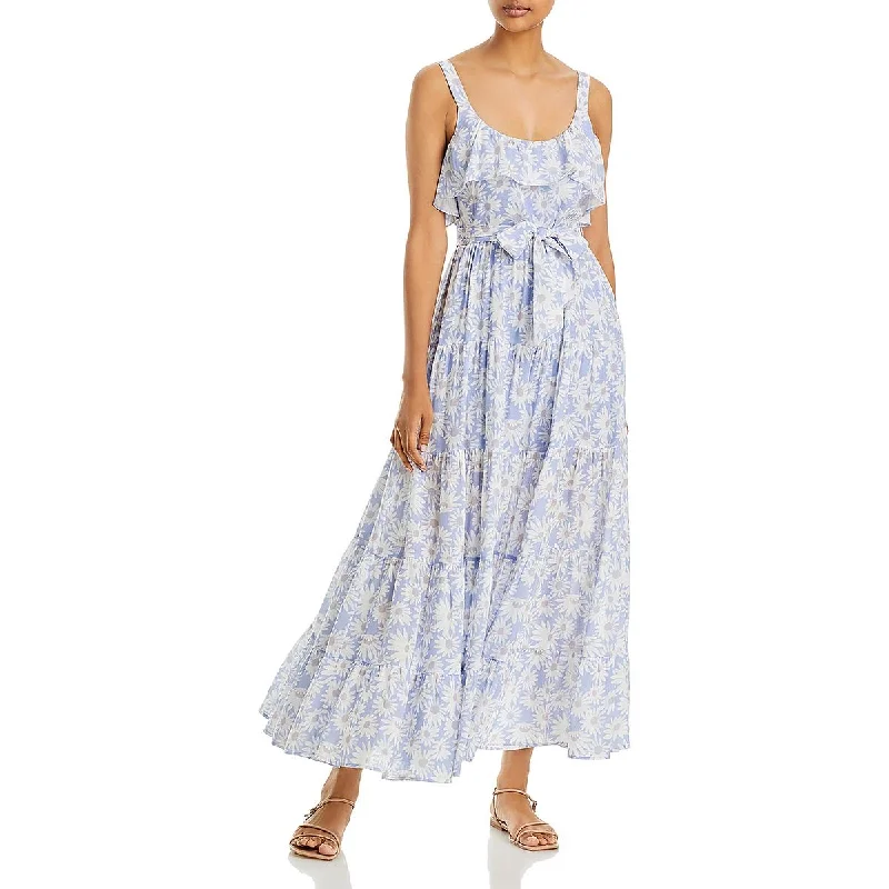 Paige Womens Tevin Floral Print Long Maxi Dress Elegant Pleated Maxi Dress