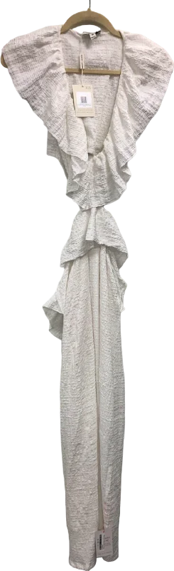 Pretty Lavish White Ruffled Maxi Dress UK XS Cozy Ruffle Sleeve Maxi Dress