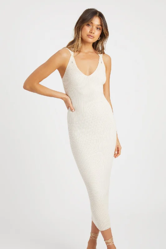 Sadie Double Strap Midi Dress Fashionable Fitted Midi Dress