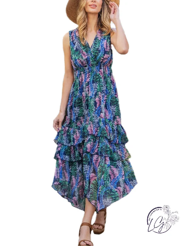 Romantic Ruffled Maxi Dress Trendy Off-Shoulder Ruffle Maxi Dress
