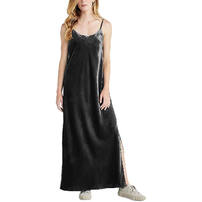 Splendid Womens Slit Long Maxi Dress Comfortable Plunging Neckline Maxi Dress