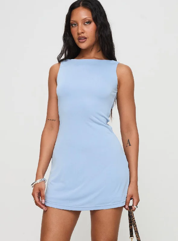 Tiny Moves Mini Dress Blue Fashionable Summer Mini Dress