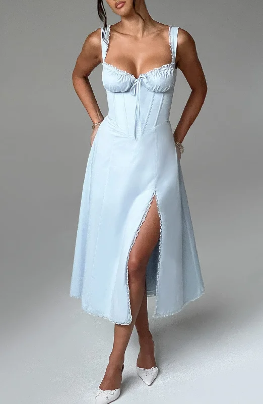 Ulrika Midi Dress - Blue Fashionable Shift Midi Dress