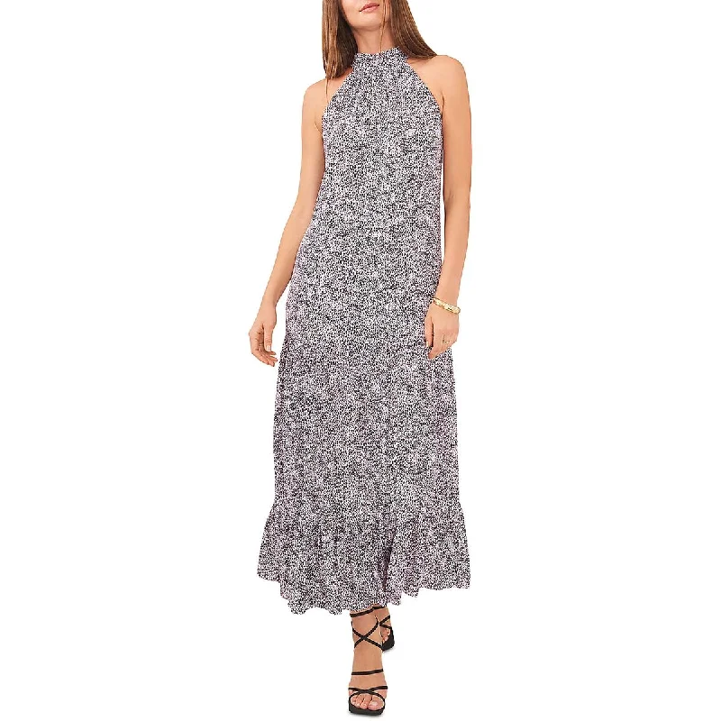 Vince Camuto Womens Mock-Neck Long Maxi Dress Casual Maxi Dress with Pockets