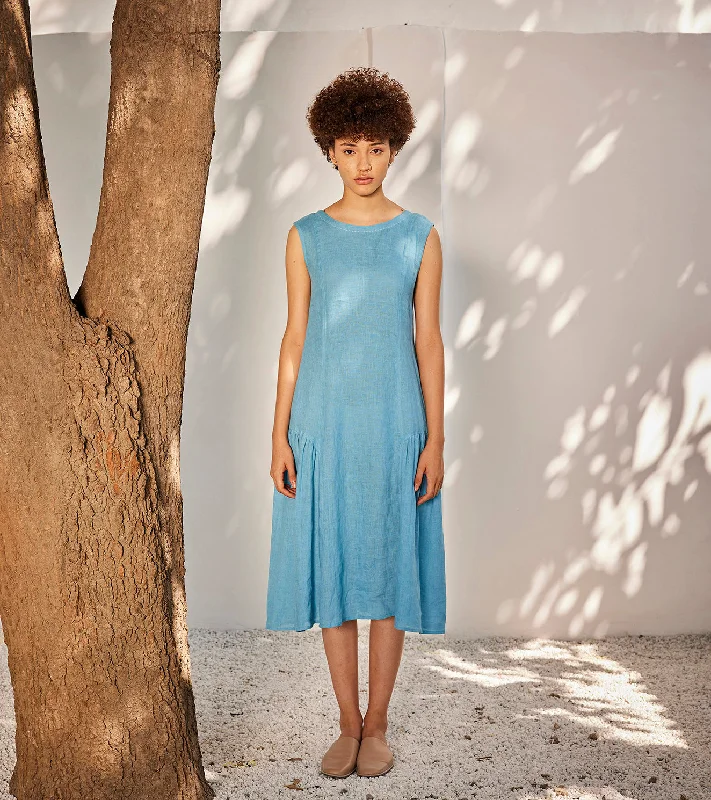 When It Rains Midi Dress Comfortable Ruched Midi Dress