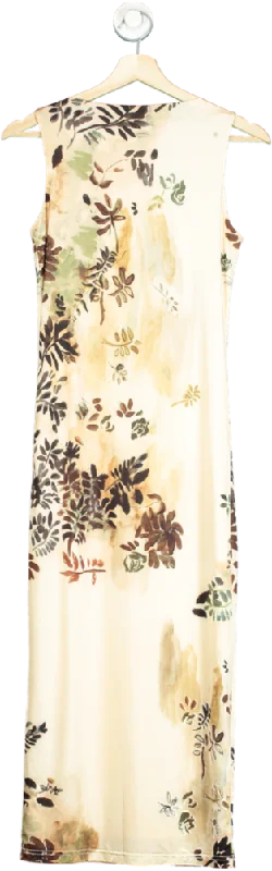 With Jean Multicolour Floral Maxi Dress UK XS Stylish V-Neck Maxi Dress