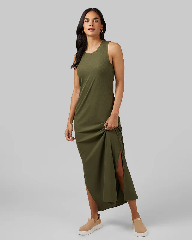 WOMEN'S SOFT RIB MAXI DRESS Classic A-Line Maxi Dress