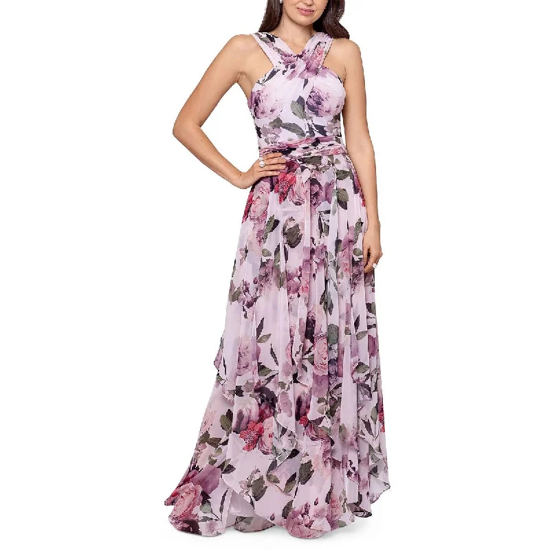 Xscape Womens Criss-Cross Maxi Maxi Dress Elegant Silk Maxi Dress