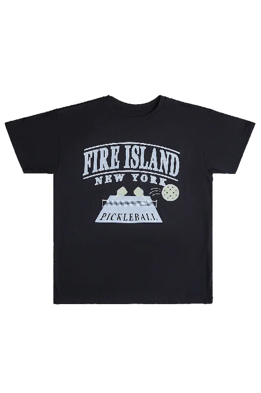 Fire Island Graphic Relaxed Tee Thin T-Shirt Open Front Quick Dry