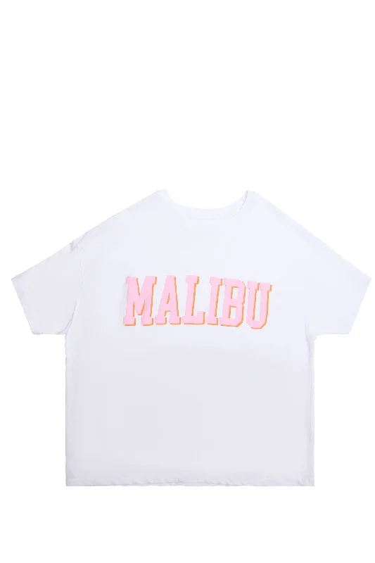 Malibu Graphic Relaxed Tee Front Pockets Side Pockets Patch Pockets