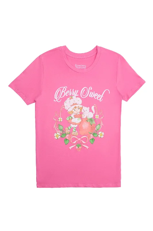 Strawberry Shortcake Berry Sweet Graphic Classic Tee Silk Blend Satin Velvet