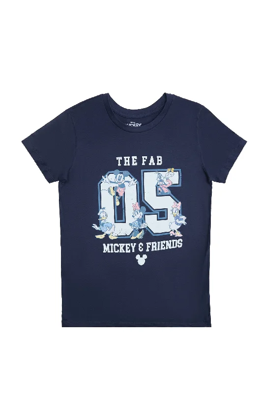 Mickey Mouse And Friends Graphic Classic Tee Hooded Caped Shawl Collar