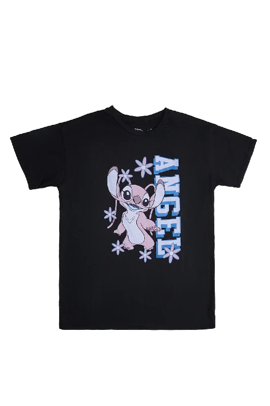 Angel Graphic Classic Tee Spandex Blend Rayon Blend Denim Blend