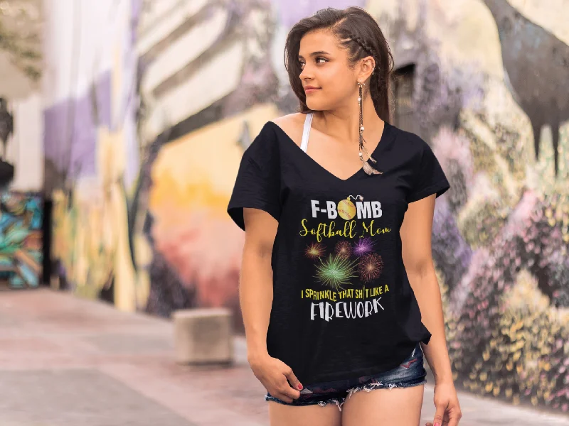 ULTRABASIC Women's T-Shirt F-Bomb Softball Mom - Funny Sports Tee Shirt Chenille Blend Fleece Blend Nylon Blend ULTRABASIC Women's T-Shirt F-Bomb Softball Mom - Funny Sports Tee Shirt Chenille Blend Fleece Blend Nylon Blend