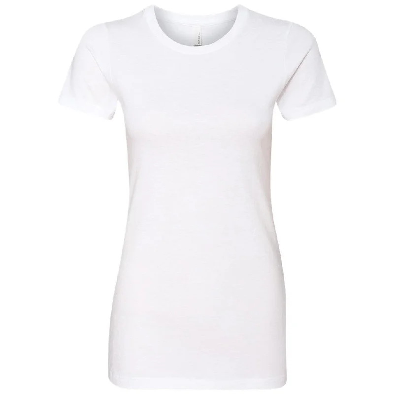 Next Level Women's White CVC Crew Tee Graphic Embroidered Appliqued