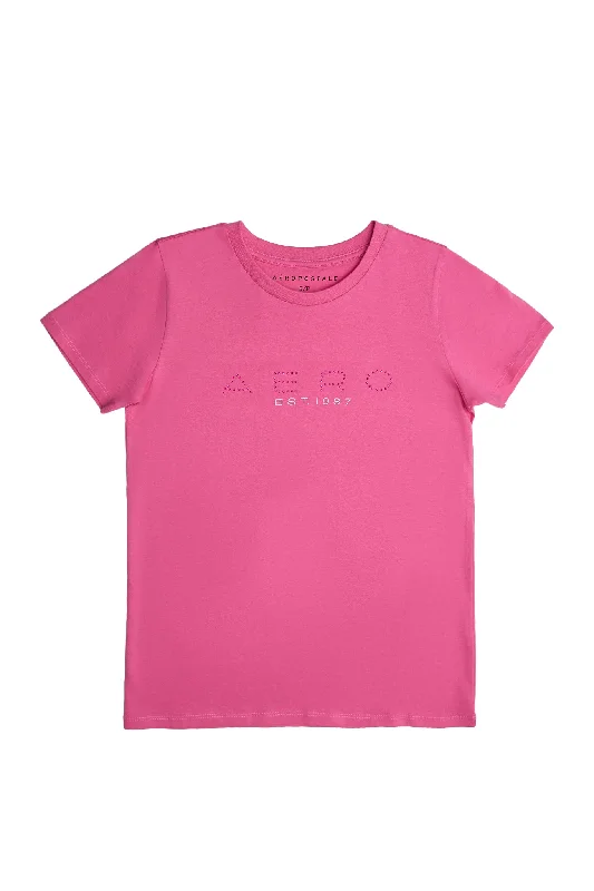 AERO Rhinestones Applique Graphic Classic Tee Houndstooth Herringbone Solid