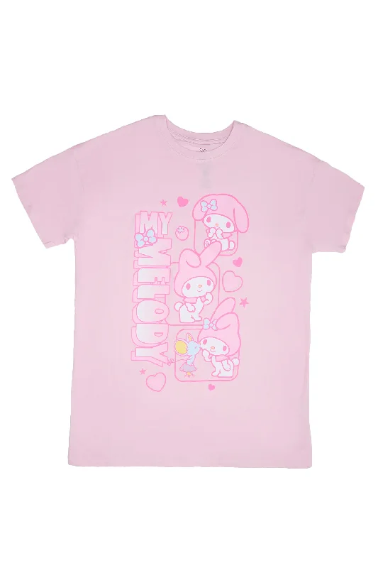 My Melody Graphic Relaxed Tee Hooded Caped Shawl Collar