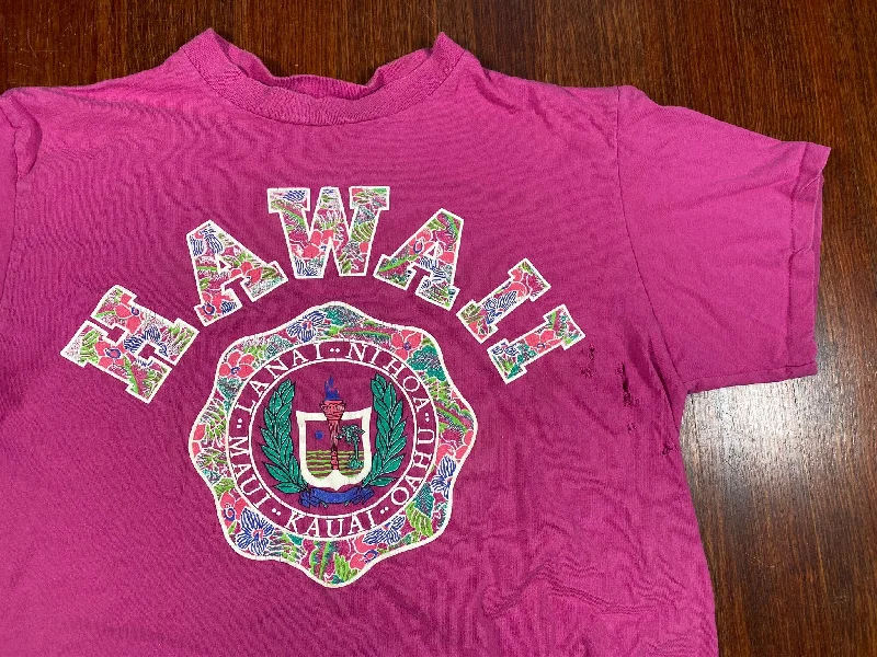 90's Women's Hawaii University Pink Crop Top One Size Jacques Moret T-Shirt Iron Safe Non-Iron Wrinkle Free 90's Women's Hawaii University Pink Crop Top One Size Jacques Moret T-Shirt Iron Safe Non-Iron Wrinkle Free