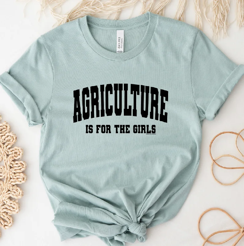 Agriculture Is For The Girls T-Shirt (XS-4XL) - Multiple Colors! Ribbed Striped Patterned