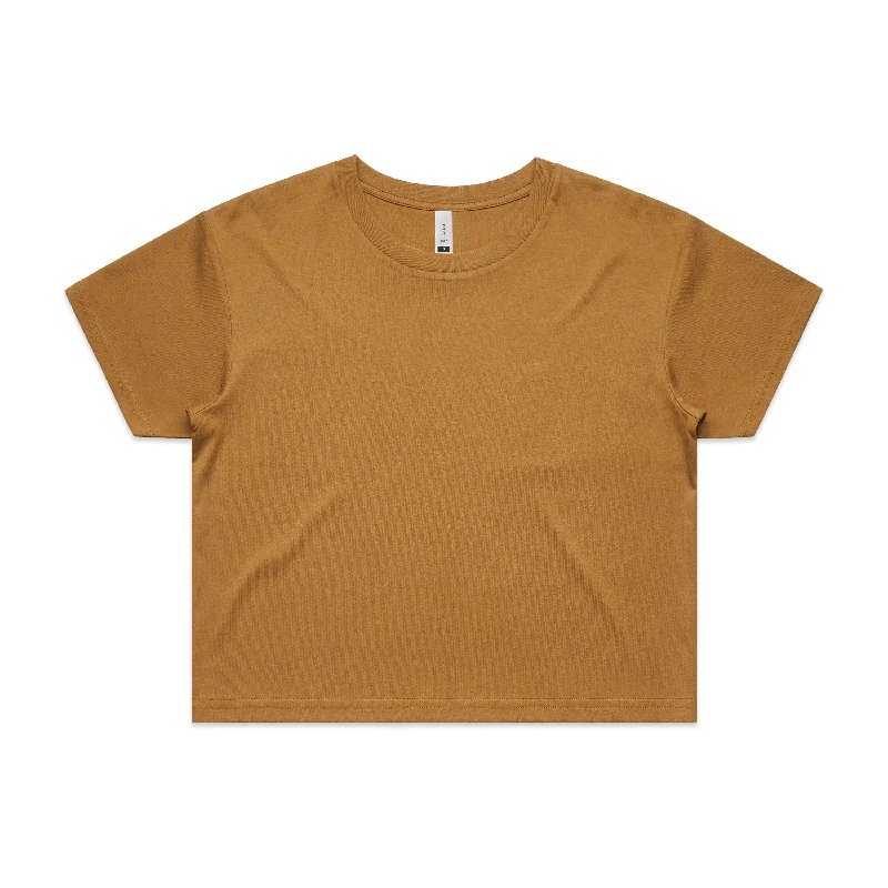 AS Colour Crop Tee - Camel Fleece Fabric Down Fabric Feather Fabric