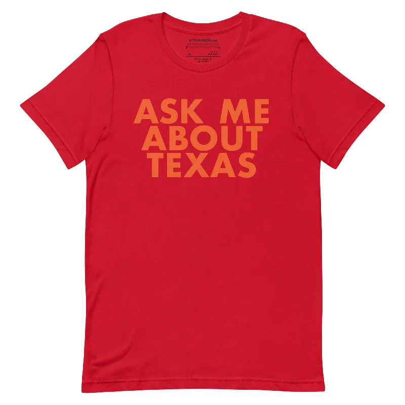 Ask Me About Texas T-shirt Embroidered Appliqued Beaded