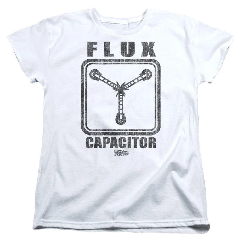 Back To The Future Flux Capacitor - Women's T-Shirt Hooded Caped Shawl Collar