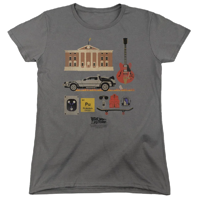 Back To The Future Items - Women's T-Shirt Zippered Buttoned Snapped
