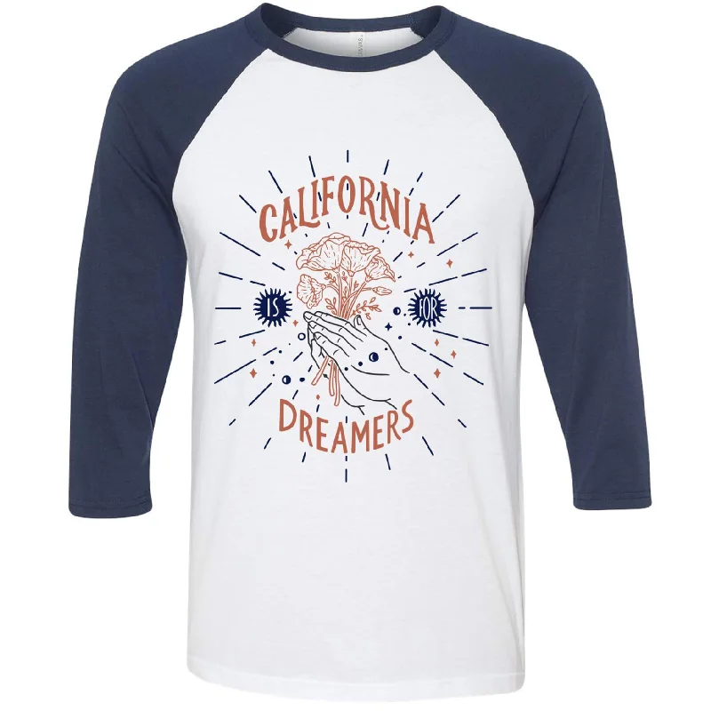 California Dreamers Baseball Tee Striped Floral Plaid