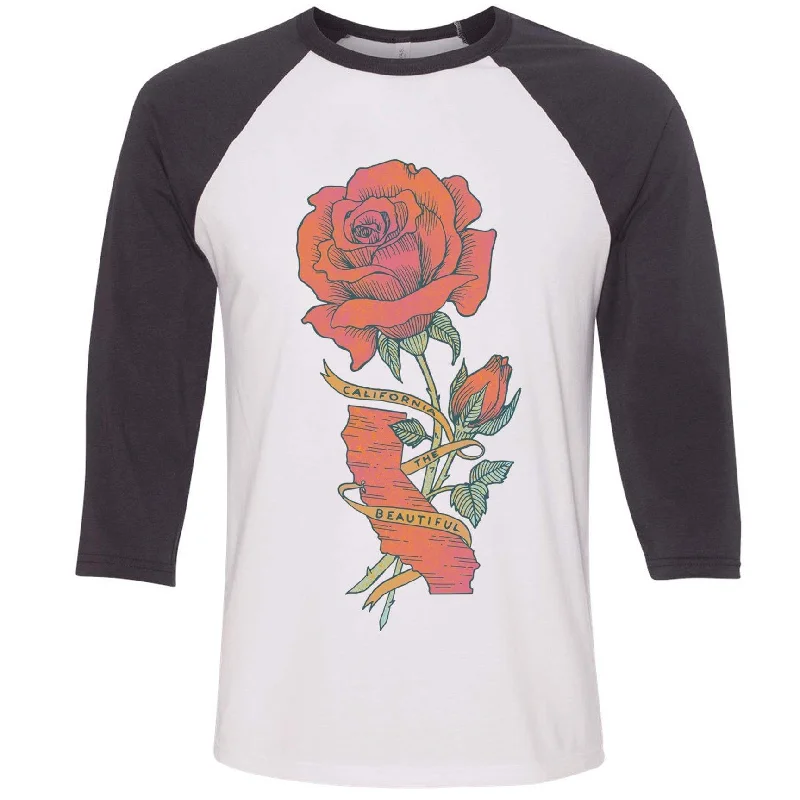 California Rose Baseball Tee Terry Blend Velvet Blend Canvas Blend