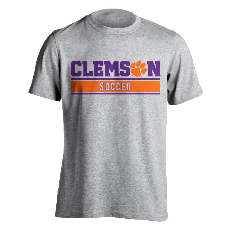 Clemson Soccer Tee | MRK Exclusive - Grey Lace Blend Ribbed Blend Corduroy Blend