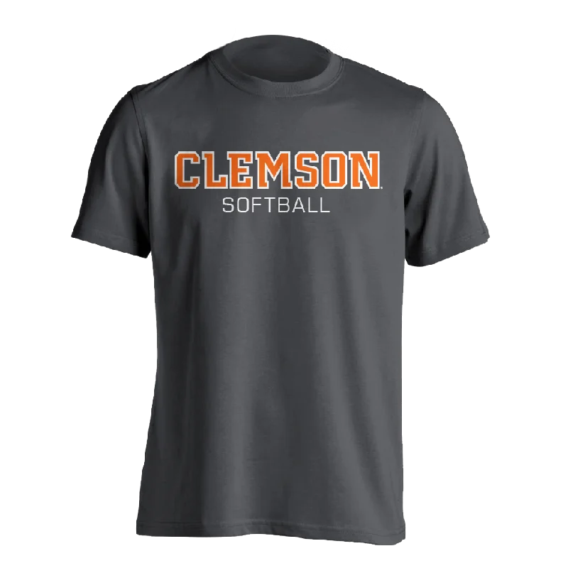 Clemson Softball Sunday Tee | MRK Exclusive Solid Color Striped Floral