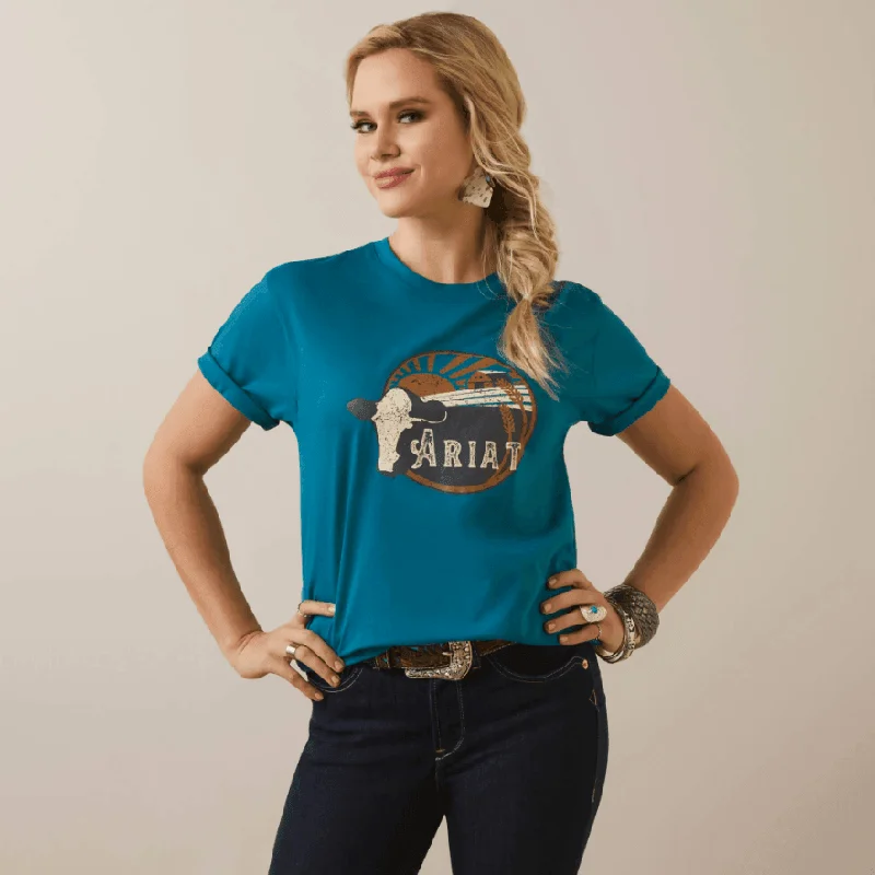 Ariat Women's Deep Lagoon Heartland Tee 10046317 Elasticated Padded Insulated