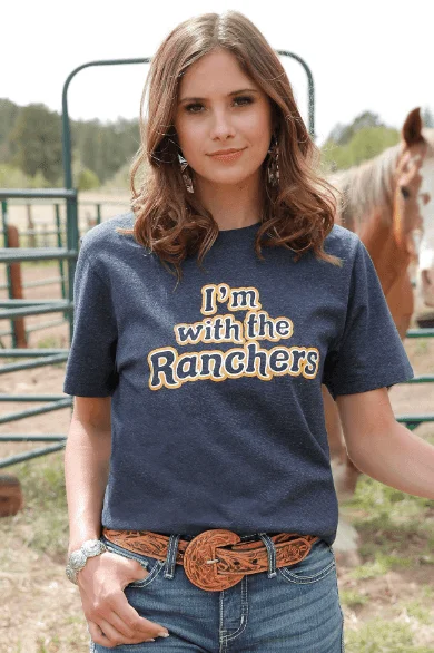 Cruel Denim Women's Navy Rancher Tee CTT7385008 Iron Safe Non-Iron Wrinkle Free