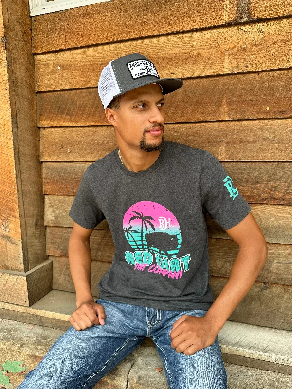 Red Dirt Hat Co. Miami Vice Grey Short Sleeve Tee RDHC-T-88 Handmade Hand-knitted Hand-woven