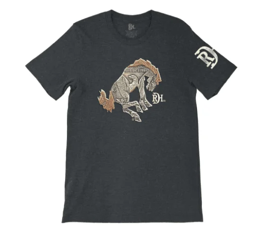Red Dirt Hat Co. Bad Bronc Bucking Bronc Tee RDHC-T-103 Denim Fabric Leather Fabric Suede Fabric Red Dirt Hat Co. Bad Bronc Bucking Bronc Tee RDHC-T-103 Denim Fabric Leather Fabric Suede Fabric