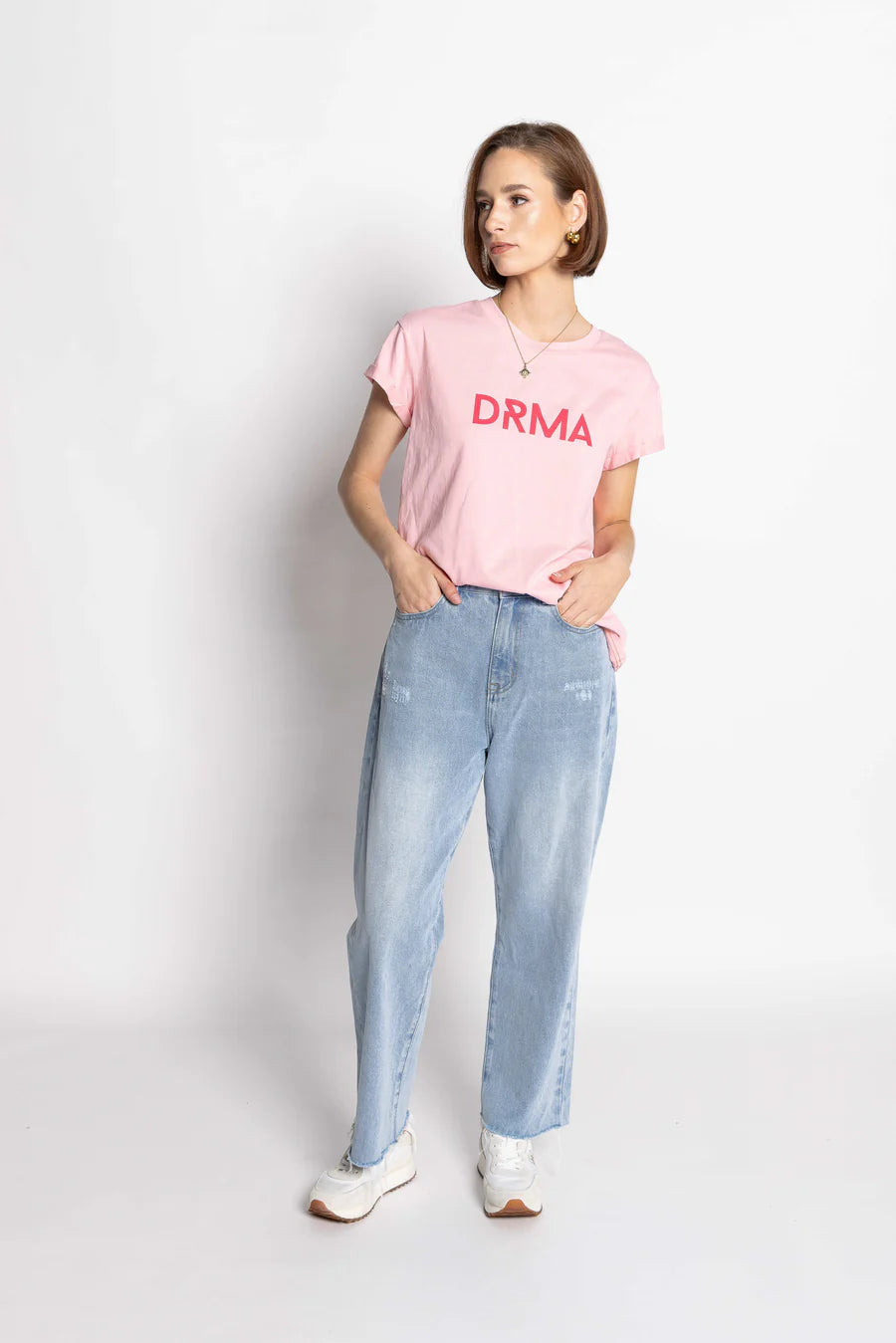 Drama The Label Zoe Tee  - Pink/Red Satin Fabric Silk Fabric Chiffon Fabric