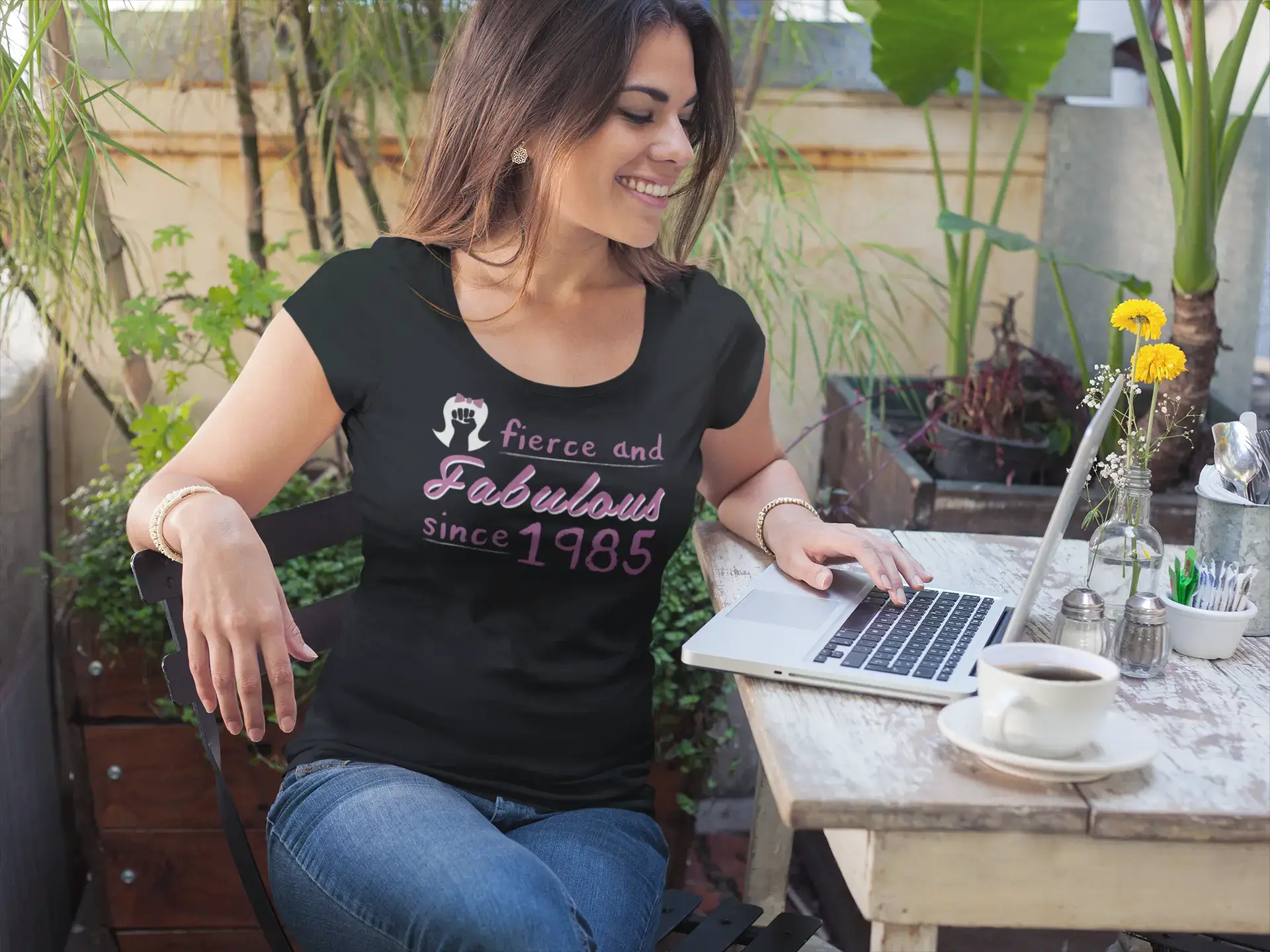 Fierce and Fabulous Since 1985 Women's T-shirt Black Birthday Gift 00423 Satin Fabric Silk Fabric Chiffon Fabric Fierce and Fabulous Since 1985 Women's T-shirt Black Birthday Gift 00423 Satin Fabric Silk Fabric Chiffon Fabric