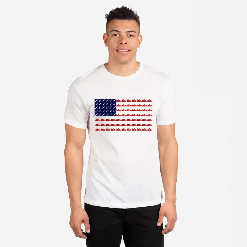 Fitzness Running Flag Unisex Triblend T-Shirt Mesh Canvas Denim