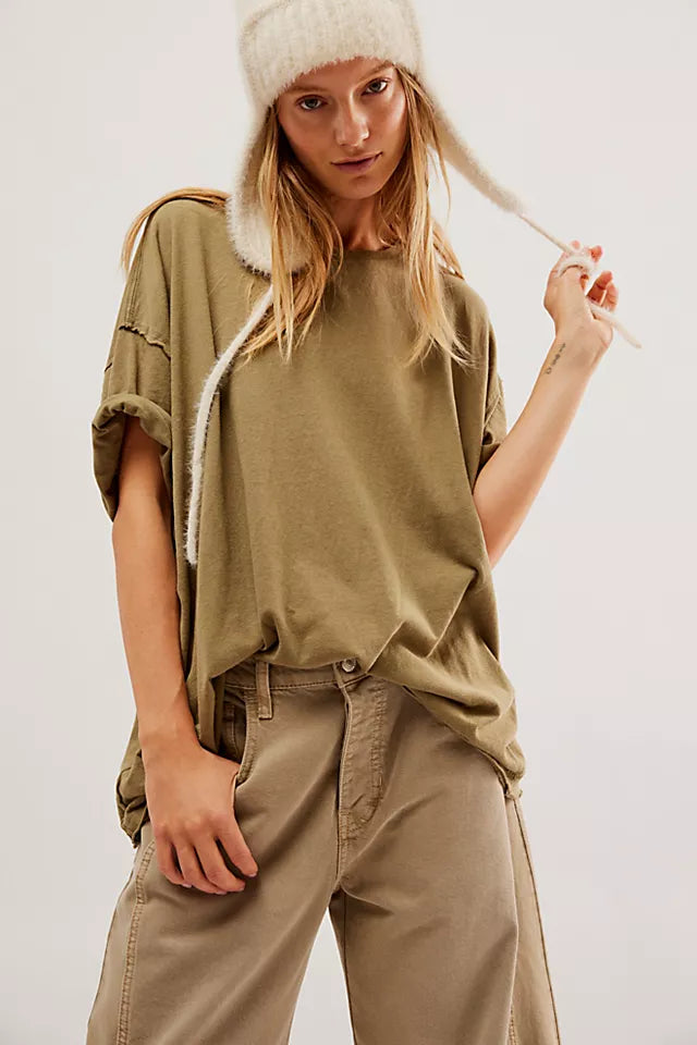 Free People We The Free Nina Tee - Willow Seamless Knitted Crochet