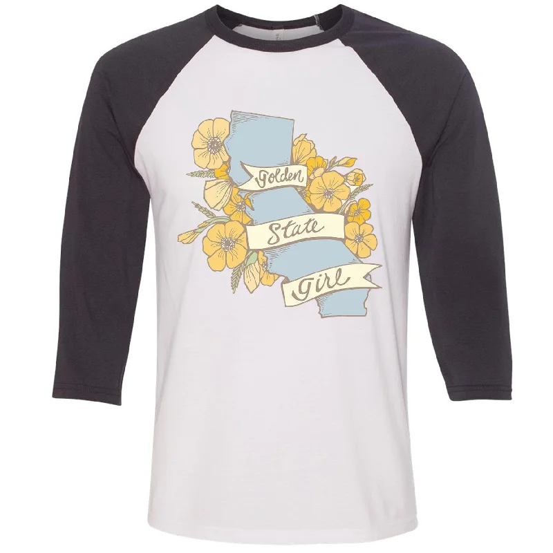 Golden State Girl Baseball Tee Print Jacquard Patchwork