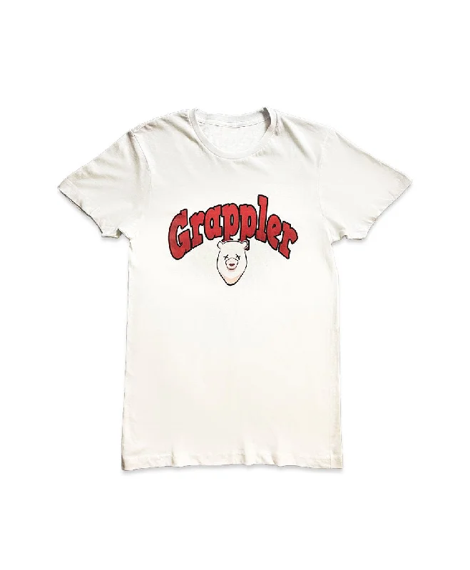 Grappler White Red Tee Thin T-Shirt Open Front Quick Dry